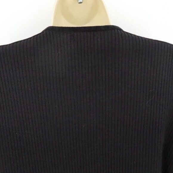 Escapade Women Large Y2K Black Suede Leather Knit Zippered Light Jacket Coat - Picture 7 of 12